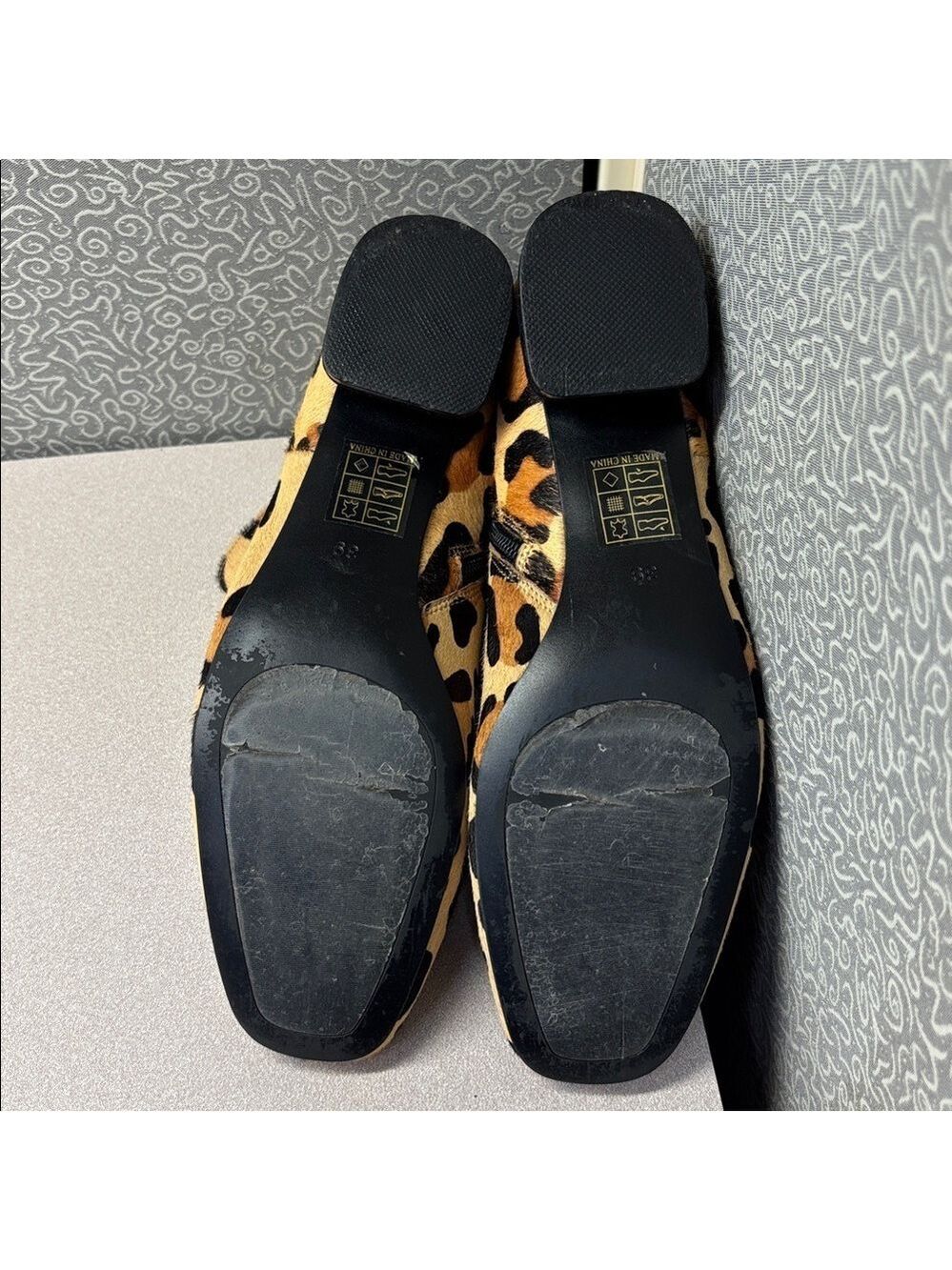 Azura Love Leopard Print Booties with Black Suede 1” Heel - Size 39 Euro - Picture 7 of 7